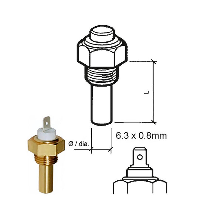 Veratron Coolant Temperature Sensor - 40°C to 120°C - M15 x 1.5 Thread - Kesper Supply