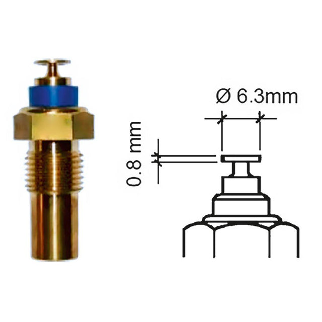 Veratron Engine Oil Temperature Sensor - Single Pole, Spade Connect - 50-150°C/120-300°F - 6/24V - M10 x 1.5 Thread - Kesper Supply