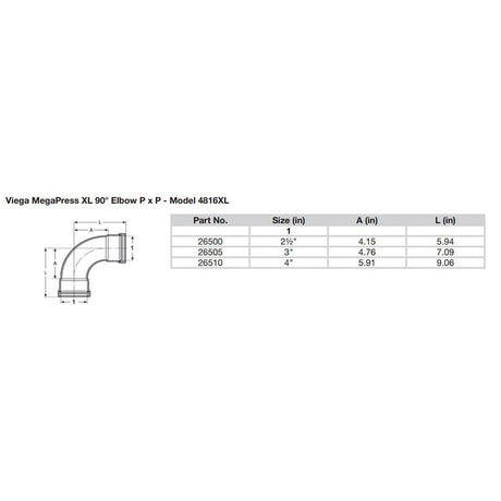 Viega MegaPress 2-1/2" 90° Carbon Steel Elbow w/FKM - Double Press Connection - Smart Connect Technology - Kesper Supply