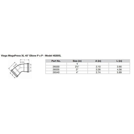 Viega MegaPress 4" 45° Carbon Steel Elbow w/FKM - Double Press Connection - Smart Connect Technology - Kesper Supply