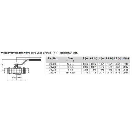 Viega ProPress 1-1/4" Zero Lead Bronze Ball Valve w/Stainless Stem - Double Press Connection - Smart Connect Technology - Kesper Supply