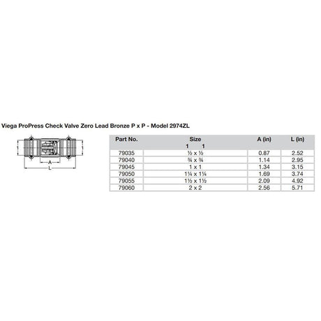 Viega ProPress 1-1/4" Zero Lead Check Valve - Double Press Connection - Smart Connect Technology - Kesper Supply