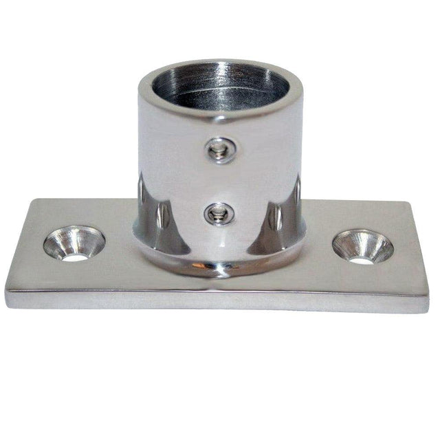 Whitecap 1" O.D. 90° 2-Hole Rectangle Base SS Rail Fitting - Kesper Supply