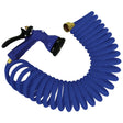 Whitecap 15' Blue Coiled Hose w/Adjustable Nozzle - Kesper Supply