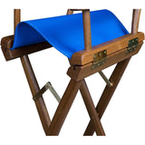 Whitecap Captain's Chair w/Blue Seat Covers - Teak - Kesper Supply