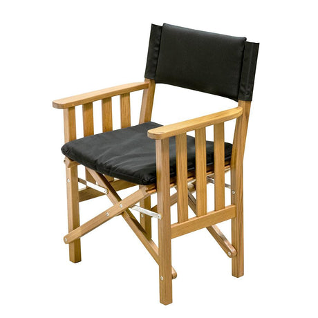 Whitecap Director's Chair II w/Black Cushion - Teak - Kesper Supply