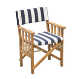 Whitecap Director's Chair II w/Navy & White Cushion - Teak - Kesper Supply