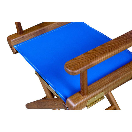 Whitecap Director's Chair w/Blue Seat Covers - Teak - Kesper Supply