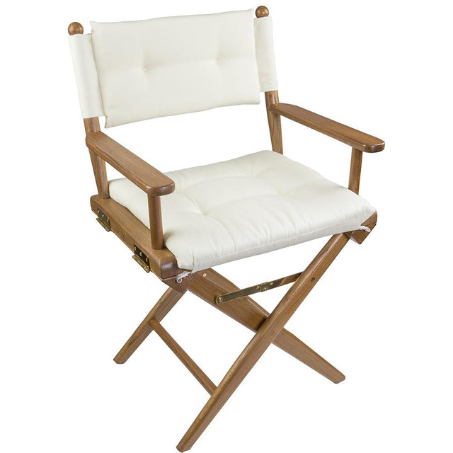 Whitecap Director's Chair w/Cream Cushion - Teak - Kesper Supply