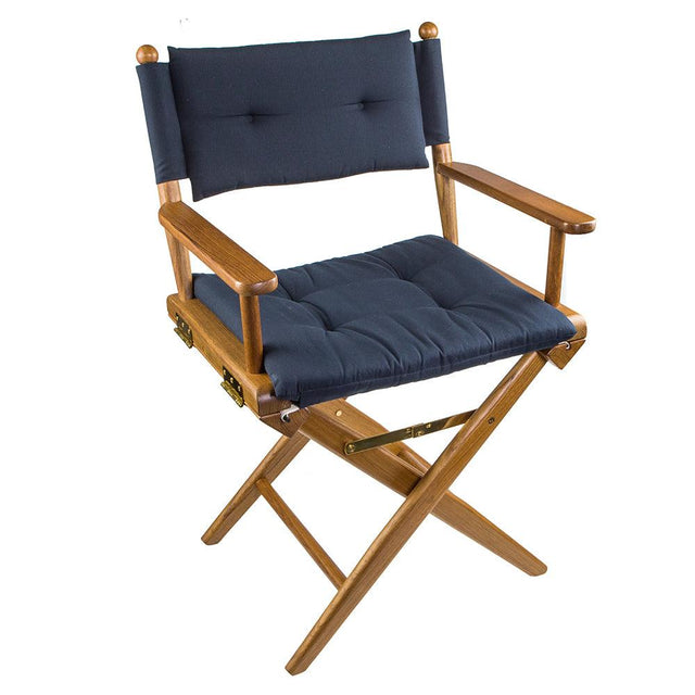 Whitecap Director's Chair w/Navy Cushion - Teak - Kesper Supply