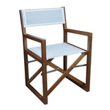 Whitecap Director's Chair w/White Batyline Fabric - Teak - Kesper Supply