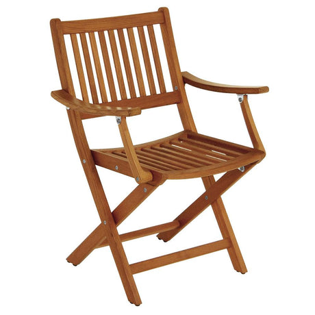 Whitecap Folding Chair w/Arms - Teak - Kesper Supply