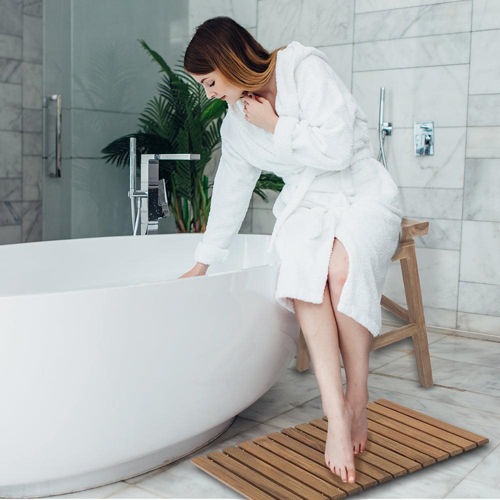 Whitecap Roll-Up Shower Mat - Teak - Kesper Supply