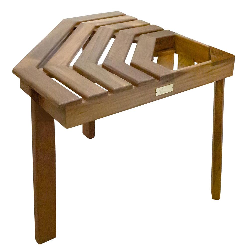 Whitecap Shower/Corner Stool - Teak - Kesper Supply