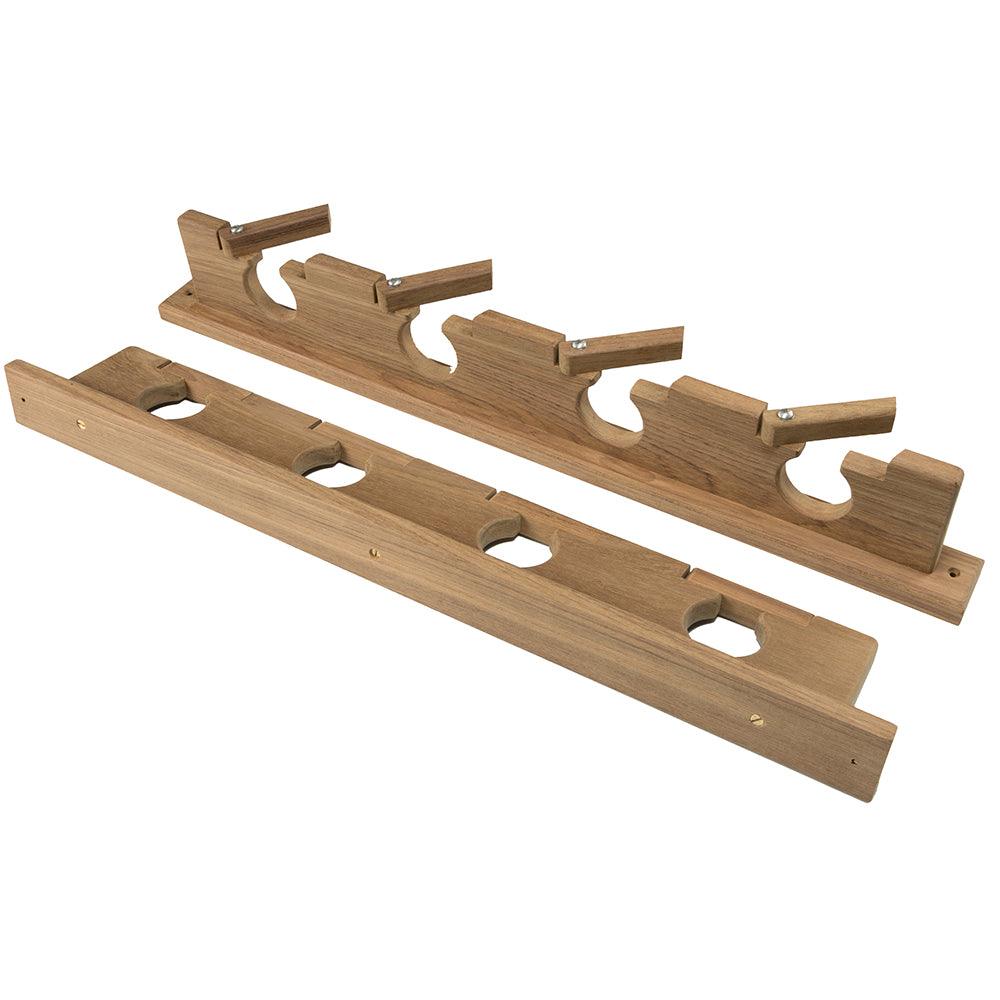 Whitecap Teak Lock-In Four-Rod Storage Rack - Kesper Supply