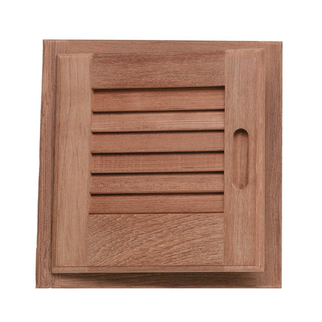 Whitecap Teak Louvered Door & Frame - Left Hand - 12" x 12" - Kesper Supply