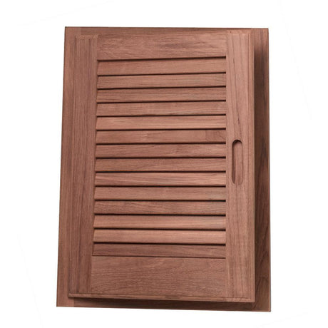 Whitecap Teak Louvered Door & Frame - Left Hand - 15" x 20" - Kesper Supply