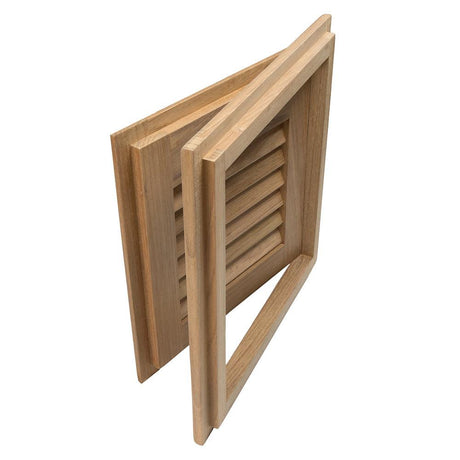 Whitecap Teak Louvered Door & Frame - Right Hand - 12" x 12" - Kesper Supply