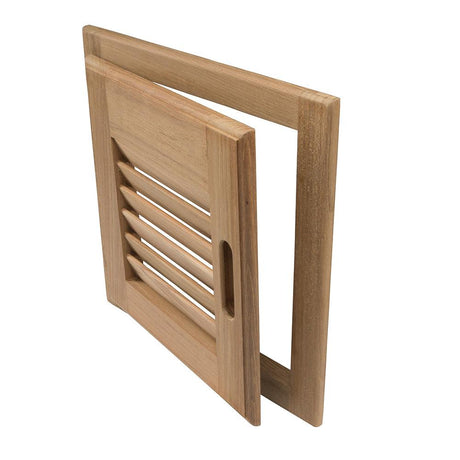 Whitecap Teak Louvered Door & Frame - Right Hand - 12" x 12" - Kesper Supply