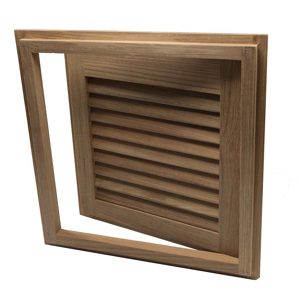 Whitecap Teak Louvered Door & Frame - Right Hand - 15" x 15" - Kesper Supply