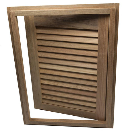 Whitecap Teak Louvered Door & Frame - Right Hand - 15" x 20" - Kesper Supply