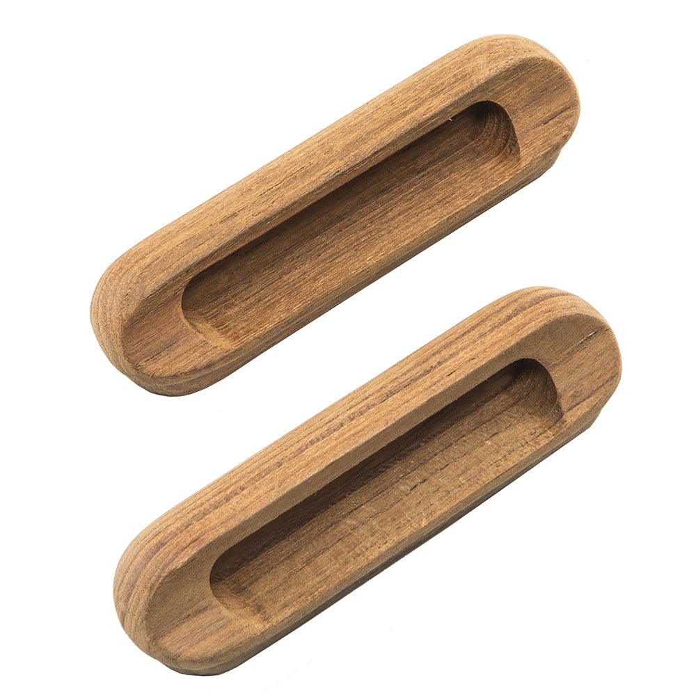 Whitecap Teak Oblong Drawer Pull - 4-1/16"L - 2 Pack - Kesper Supply