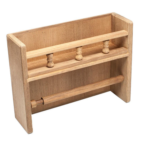 Whitecap Teak Paper Towel Holder w/Spice Rack - Kesper Supply