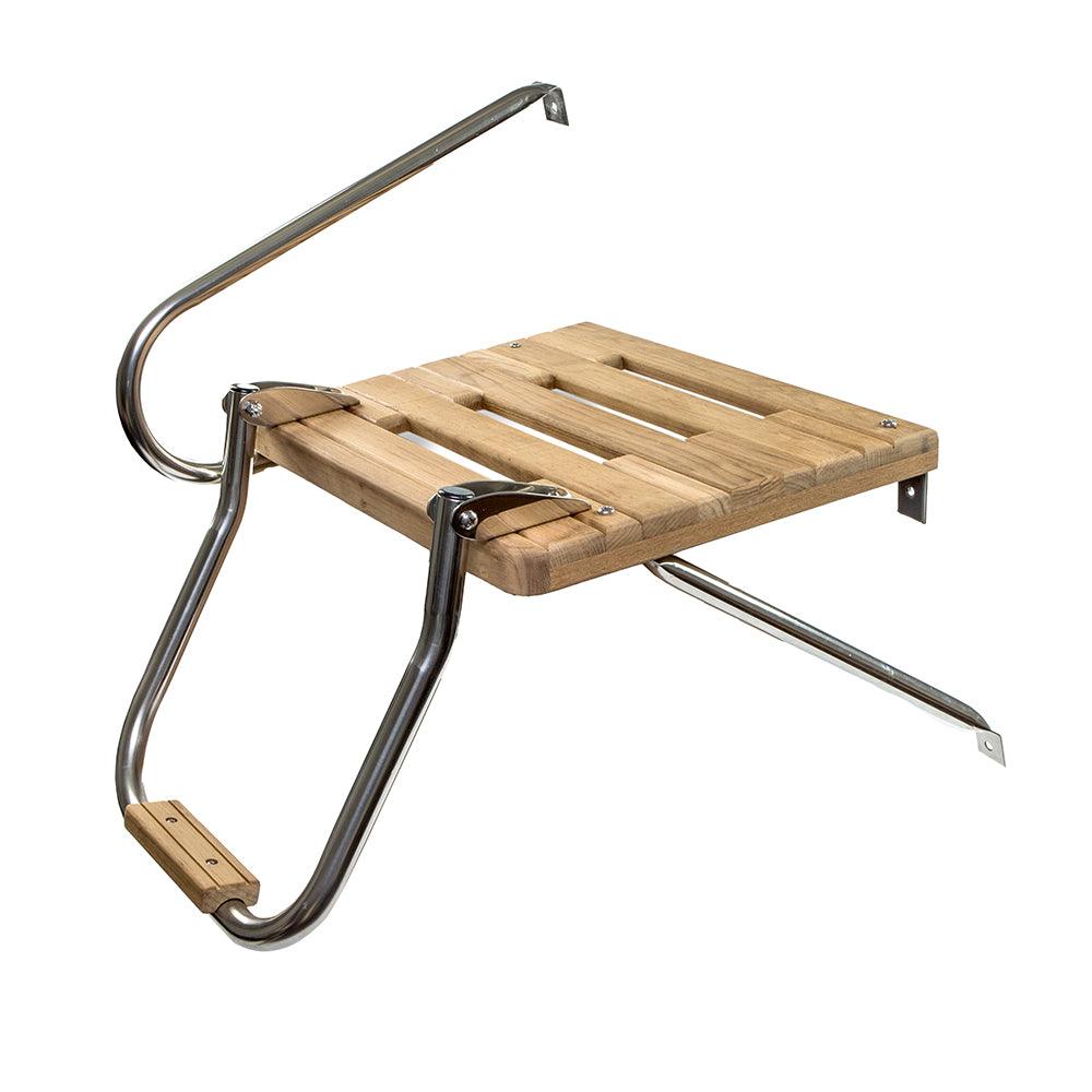 Whitecap Teak Swim Platform w/Ladder f/Outboard Motors - Kesper Supply