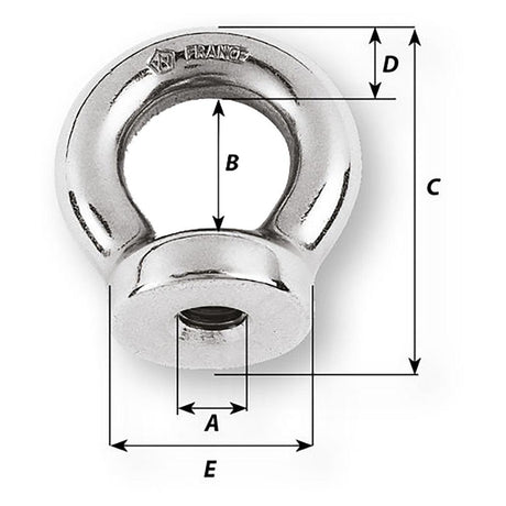 Wichard 1/2 Eye Nut - 1-1/16" Diameter - Kesper Supply