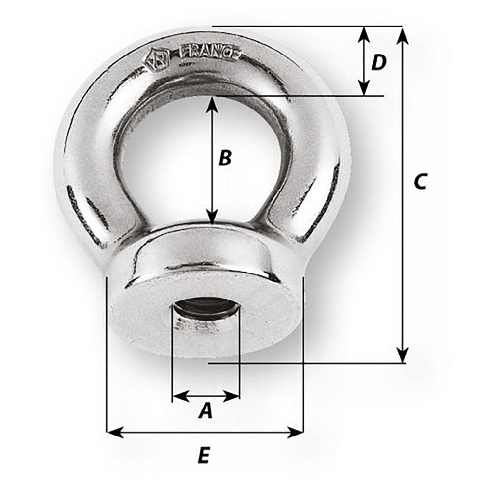 Wichard 12mm Eye Nut - Thread M12 x 175mm - Kesper Supply