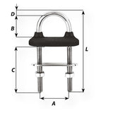 Wichard Black Watertight U-Bolt - 10mm Diameter - 25/64" - 110mm Length - 4-21/64" - Kesper Supply