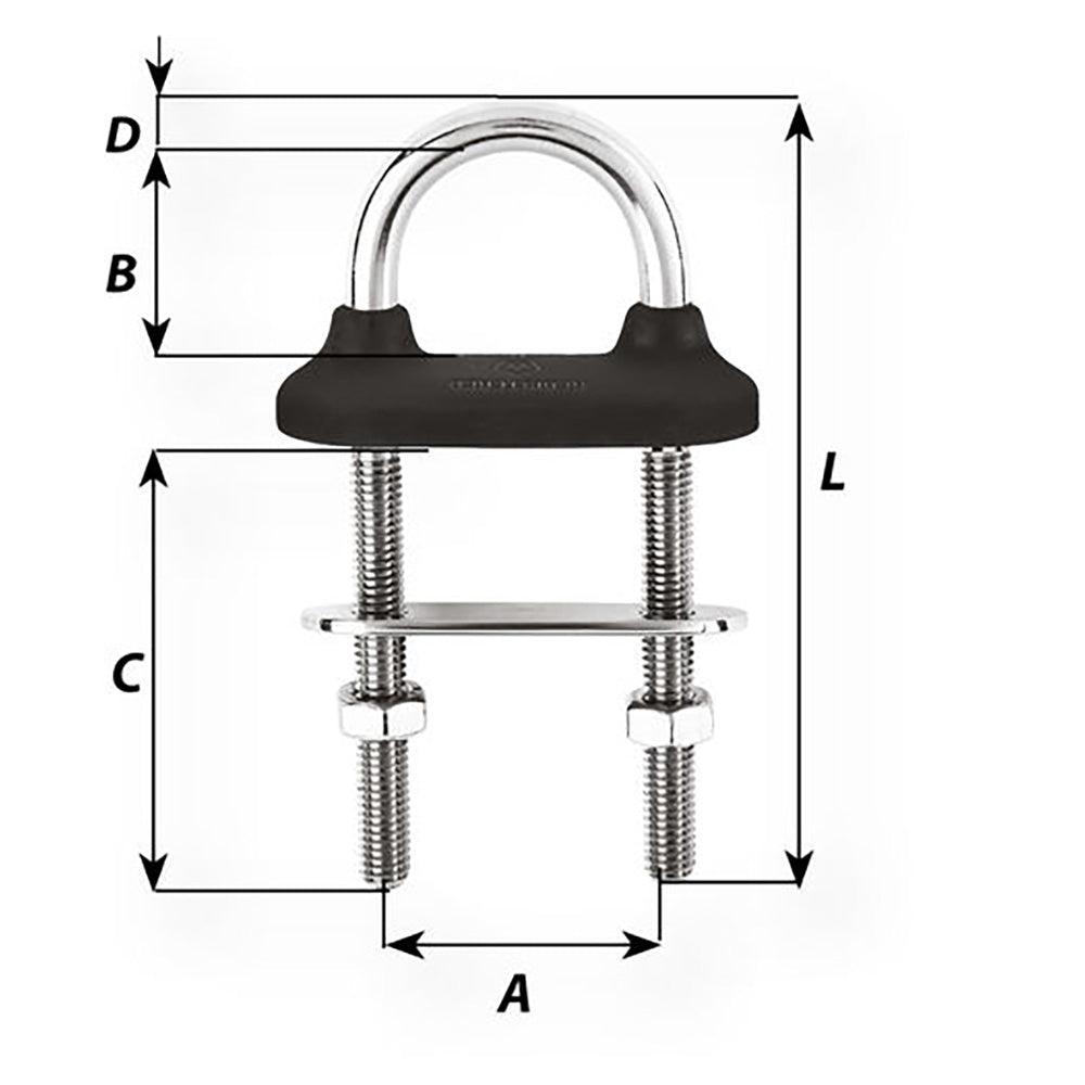 Wichard Black Watertight U-Bolt - 10mm Diameter - 25/64" - 90mm Length - 3-35/64" - Kesper Supply