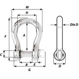 Wichard Captive Pin Bow Shackle - Diameter 4mm - 5/32" - Kesper Supply