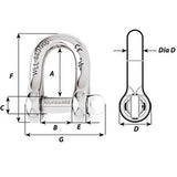 Wichard Captive Pin D Shackle - Diameter 10mm - 13/32" - Kesper Supply