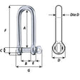 Wichard Captive Pin Long D Shackle - Diameter 10mm - 13/32" - Kesper Supply