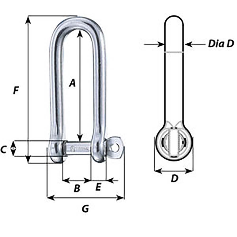 Wichard Captive Pin Long D Shackle - Diameter 10mm - 13/32" - Kesper Supply