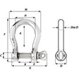 Wichard HR Bow Shackle - 10mm Pin Diameter - Kesper Supply