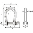 Wichard HR Bow Shackle - 14mm Diameter - 35/64" - Kesper Supply