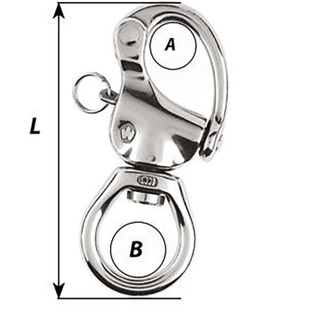 Wichard HR Snap Shackle - Large Bail - Length 140mm - Kesper Supply