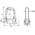 Wichard Self-Locking D Shackle - Diameter 10mm - 13/32" - Kesper Supply