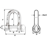Wichard Self-Locking D Shackle - Diameter 5mm - 3/16" - Kesper Supply