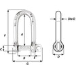 Wichard Self-Locking Long D Shackle - 10mm Diameter - 13/32" - Kesper Supply