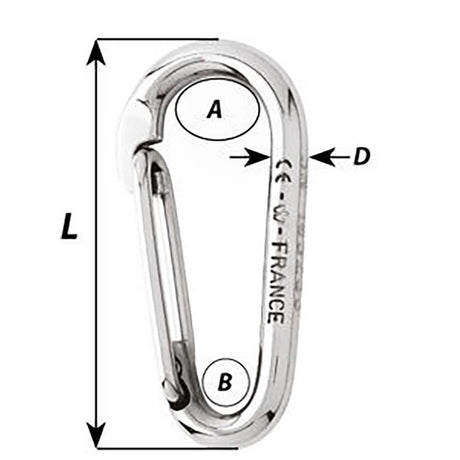 Wichard Symmetric Carbin Hook Without Eye - Length 120mm - 15/32" - Kesper Supply