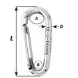 Wichard Symmetric Carbine Hook Without Eye - Length 100mm - 13/32" - Kesper Supply