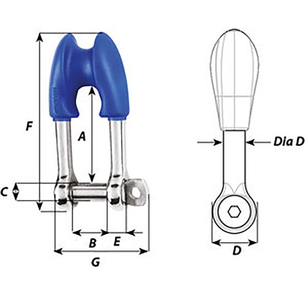 Wichard Thimble Shackle - Captive Pin - Diameter 10mm - 13/32" - Kesper Supply