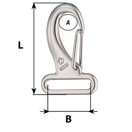 Wichard Webbing Snap Hook - 30mm - Length 60mm - Kesper Supply