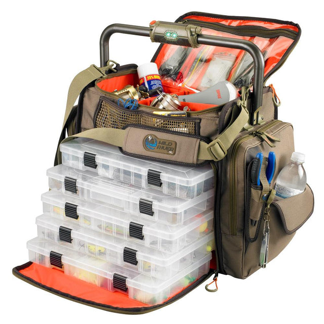 Wild River FRONTIER Lighted Bar Handle Tackle Bag w/5 PT3700 Trays - Kesper Supply