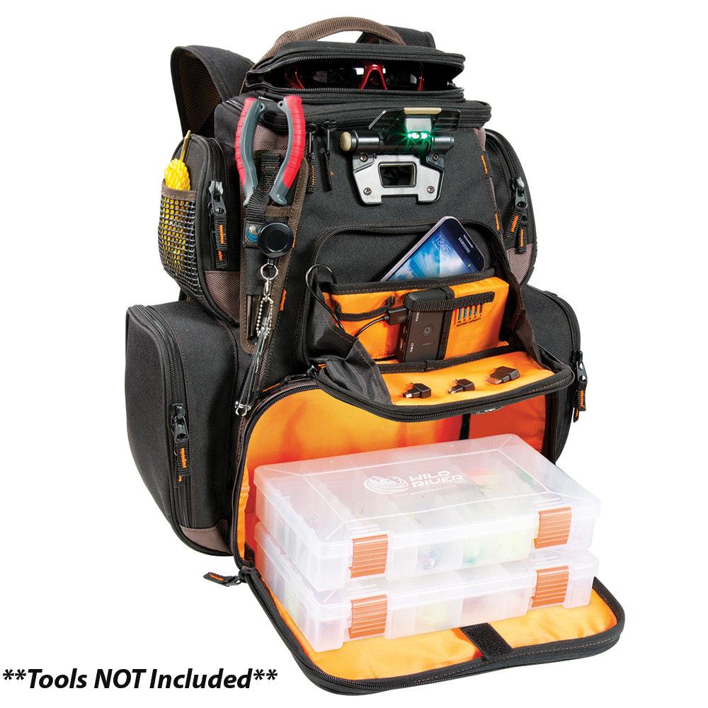 Wild River Tackle Tek™ Nomad XP - Lighted Backpack w/ USB Charging System w/2 PT3600 Trays - Kesper Supply